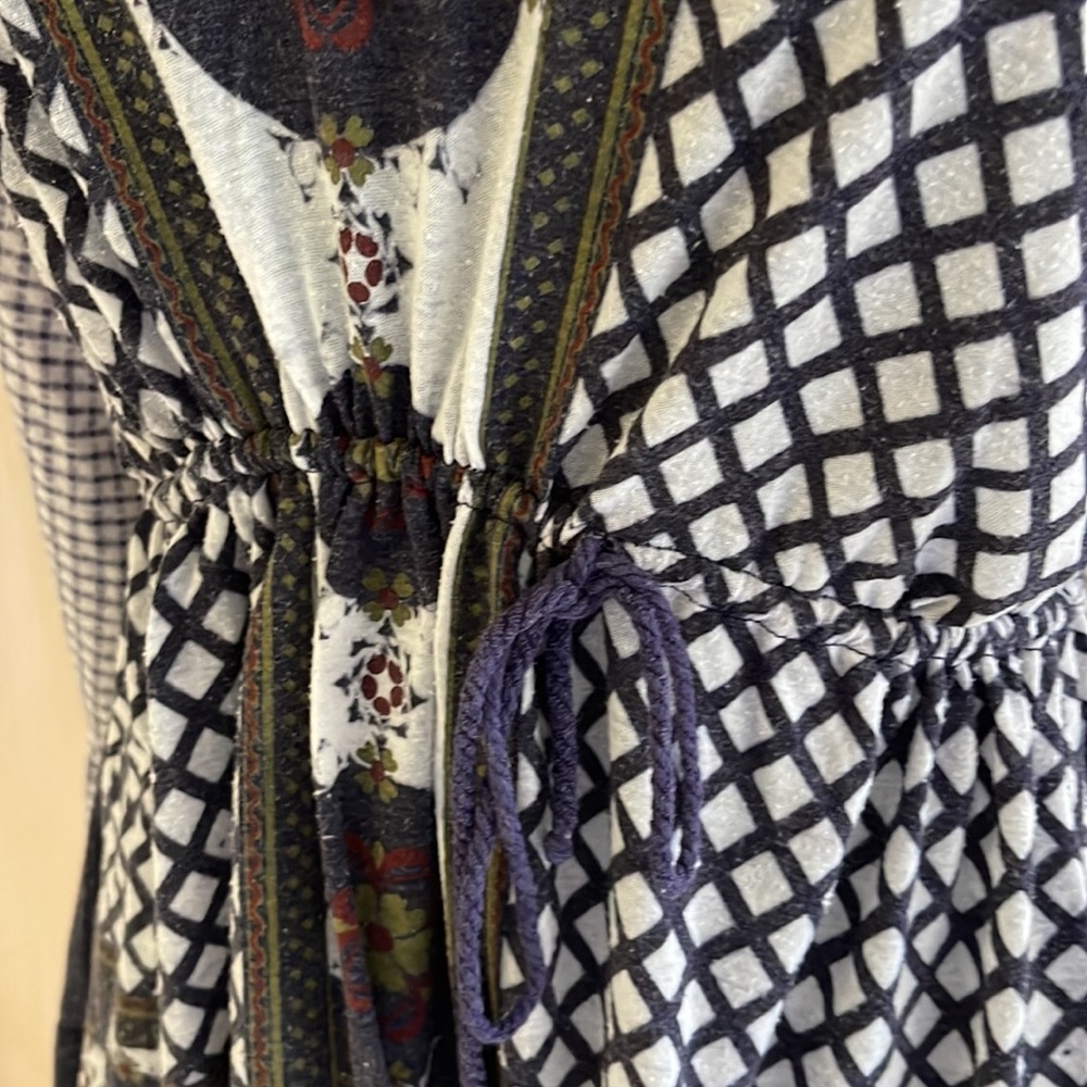 Language V Neck Patterned Top With Green Layering… - image 2